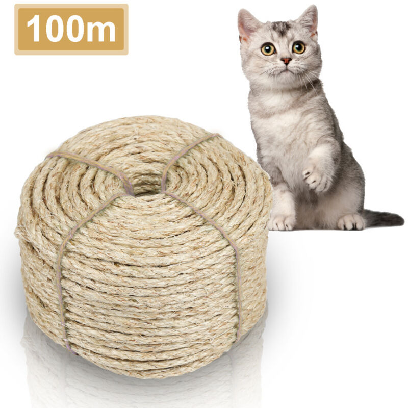 foto del prodotto swanew corda di sisal naturale per il graffio del gatto alberi di gatto pilastro fai da te giardino e home decor 10000x0.8cm