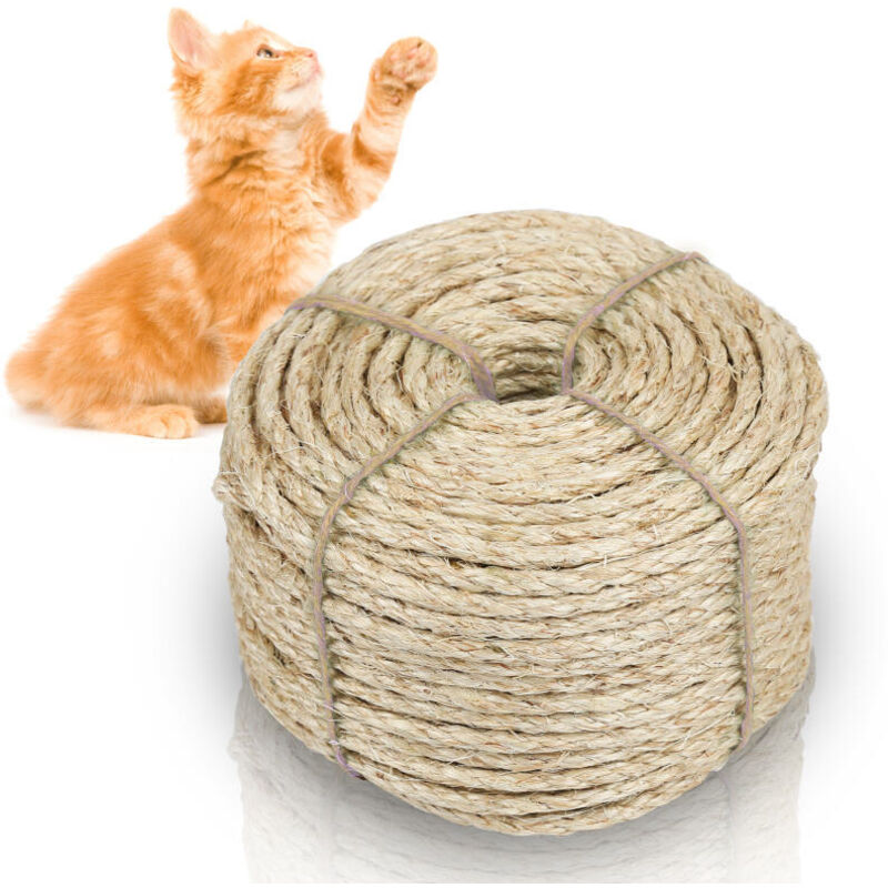 foto del prodotto swanew corda di sisal naturale per il graffio del gatto alberi di gatto pilastro giardino e home decor 5000x0.6cm