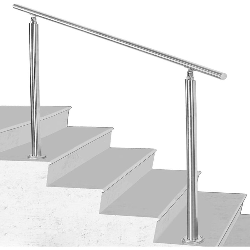 foto del prodotto swanew corrimano acciaio inox ringhiera con kit di installazione.passamano per interni o esterni.150x4.2x106.5cm 0 traverse