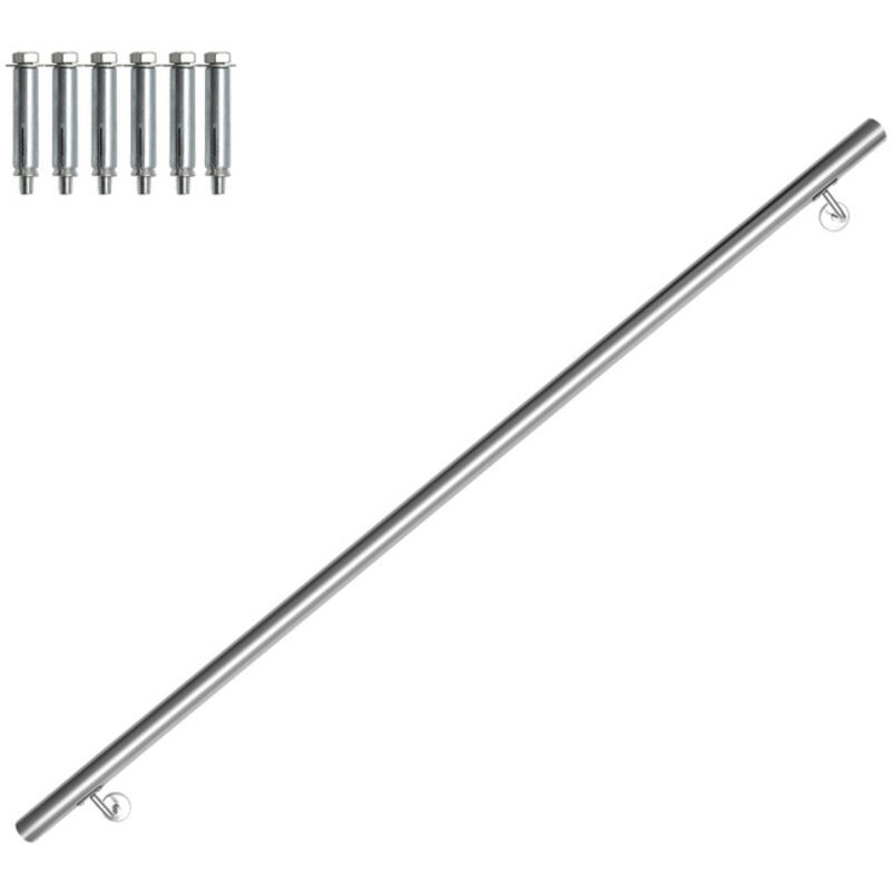 foto del prodotto swanew corrimano in acciaio inox 180 cm appoggiamano a parete materiale di montaggio a parete per interni ed esterni