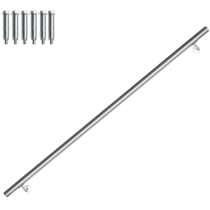 foto del prodotto swanew corrimano in acciaio inox corrimano parete supporto a muro acciaio inox 180 cm