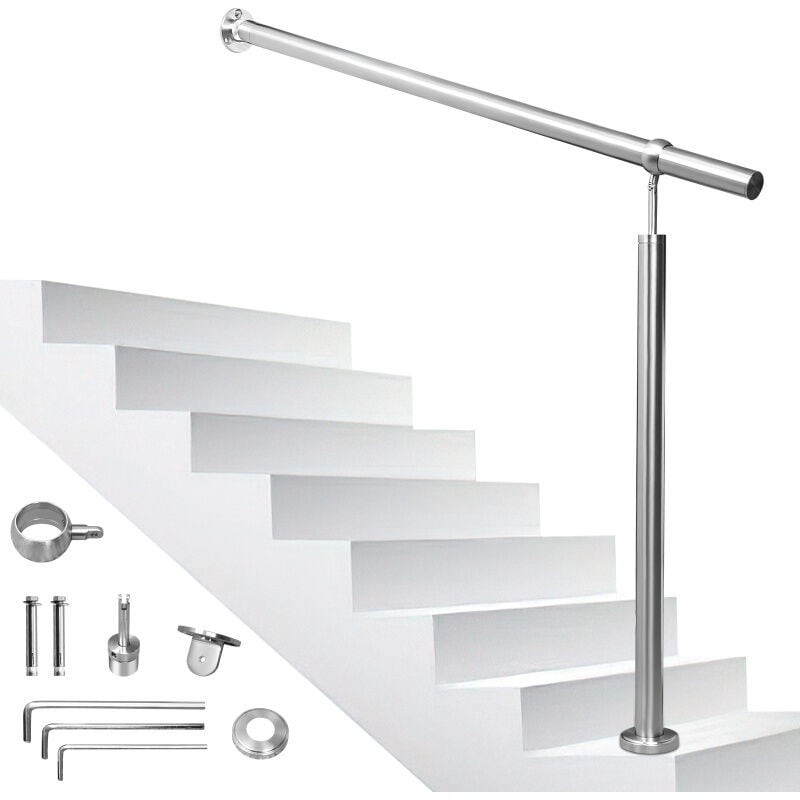 foto del prodotto swanew corrimano in acciaio inox per scale esterne interne angolo regolabile per il montaggio a parete 120 cm