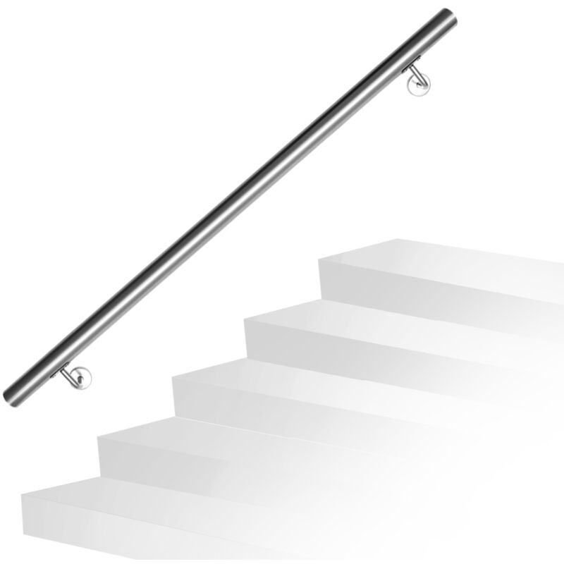 foto del prodotto swanew corrimano in acciaio inox v2a per scale supporto a parete, scelta 110 cm