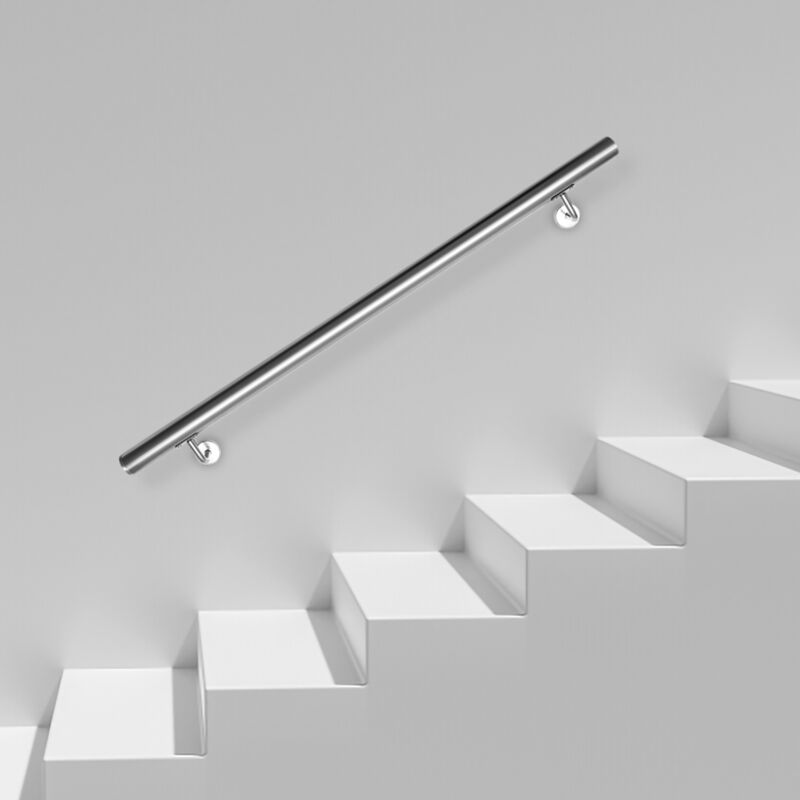 foto del prodotto swanew corrimano in acciaio inox v2a per scale supporto a parete, scelta 140 cm