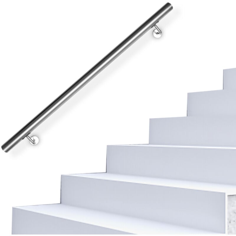 foto del prodotto swanew corrimano in acciaio inox v2a per scale supporto a parete, scelta 140 cm
