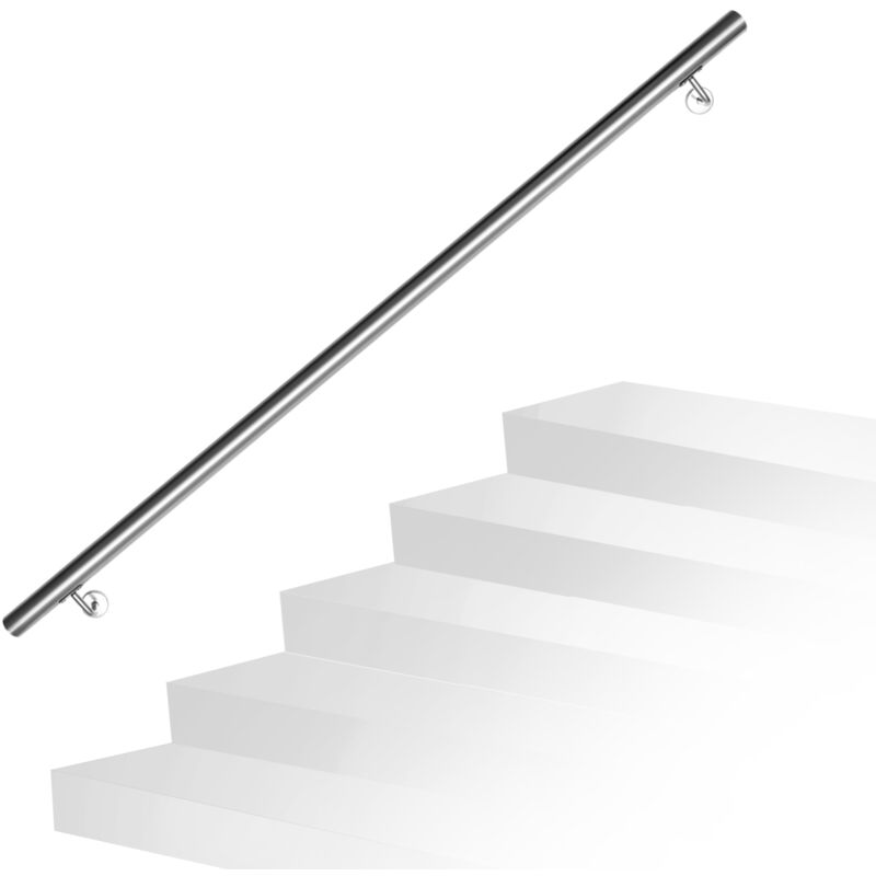 foto del prodotto swanew corrimano in acciaio inox v2a per scale supporto a parete, scelta 150 cm