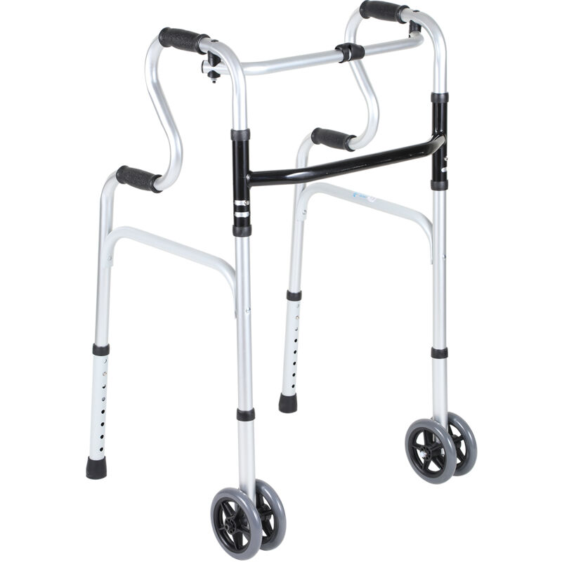 foto del prodotto swanew deambulatore stretto in alluminio con sedile e 4 ruote e borsa deambulatore pieghevole per persone con disabilit 