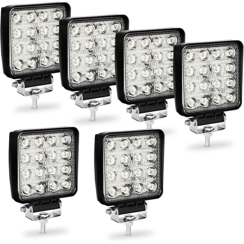 foto del prodotto swanew faro da lavoro 6 x 48w piazza fari led 12v 24v fari di profondit impermeabile ip67 luci di lavoro fuoristrada per moto auto atv suv trattore