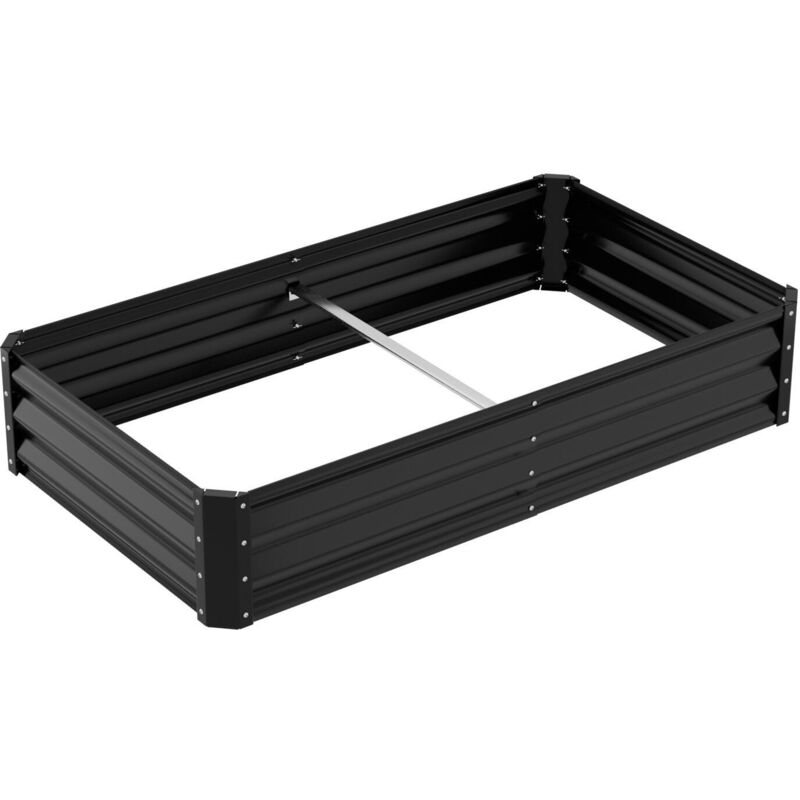 foto del prodotto swanew fioriera rialzata 160x90x30 cm vaso da giardino in metallo zincato con base aperta per la coltivazione di ortaggi, fiori, erbe e piante