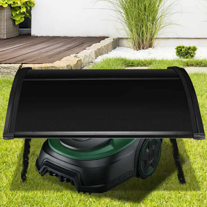 foto del prodotto swanew garage per robot shed 106x87x50 cm tetto nero telaio in acciaio nero garage per tosaerba protezione esterna