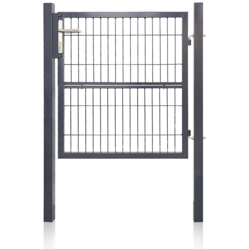 foto del prodotto swanew gartentor zaundertor 100 x 100 cm tubo d acciaio zincato incluso blocco e chiave zaundertor gartent door mesh taglia 20 5 cm antracite