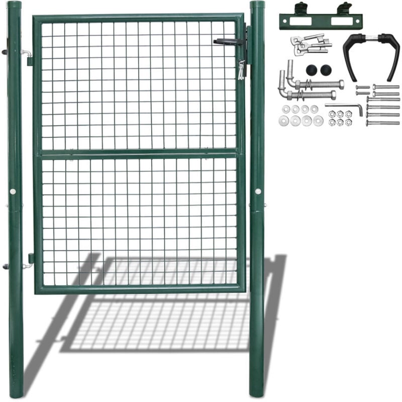 foto del prodotto swanew gartentor zaundertor 150 x 100 cm tubo in acciaio zincato incluso blocco e mesh porta da giardino zaunder dimensioni 5 5 cm di rust rust