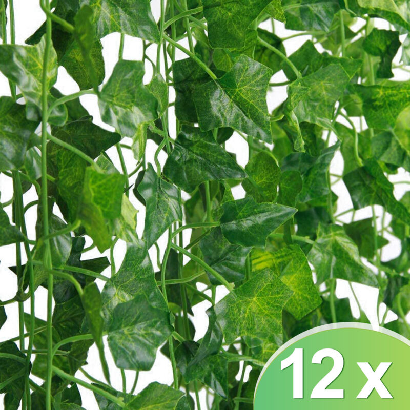 foto del prodotto swanew ghirlanda di edera artificiale - 12 steli di edera artificiale, edera artificiale per camera da letto, balcone, matrimonio, giardino,