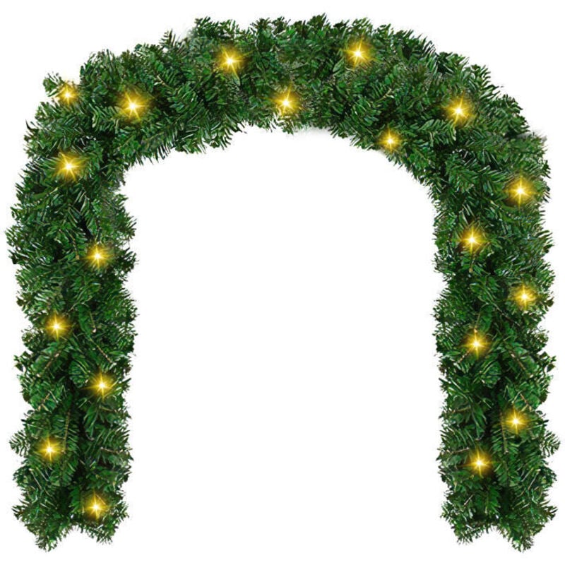 foto del prodotto swanew ghirlanda di natale con illuminazione. ghirlanda di luci. ghirlanda di abete. decorazione natalizia per caminetti. scale. porte. pareti 500 cm