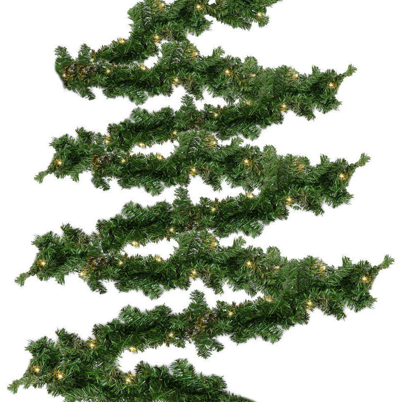 foto del prodotto swanew ghirlanda natalizia ghirlanda natalizia 5m 100led luminosa decorazione in abete artificiale con luci bianche calda per porta finestra