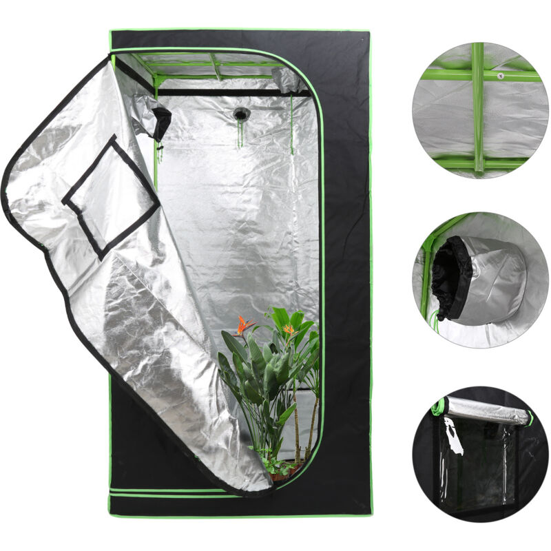foto del prodotto swanew grow room 100x100x200cm tenda idroponica con finestra di osservazione nero