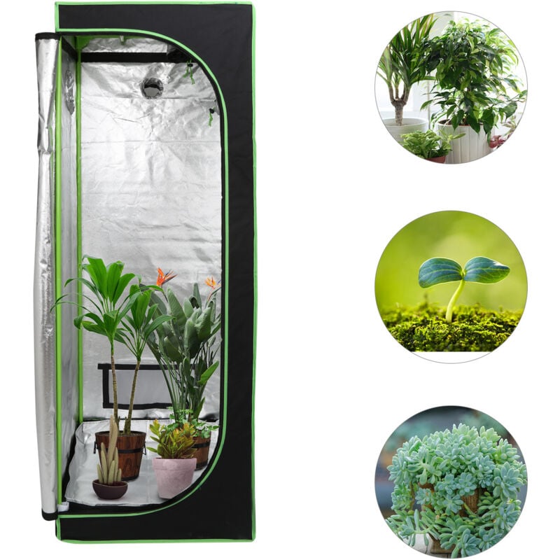 foto del prodotto swanew grow room 60x60x180cm tenda idroponica con finestra di osservazione nero