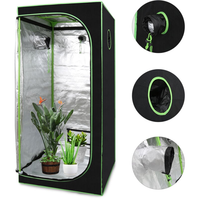 foto del prodotto swanew grow room 80x80x180cm tenda idroponica con finestra di osservazione nero