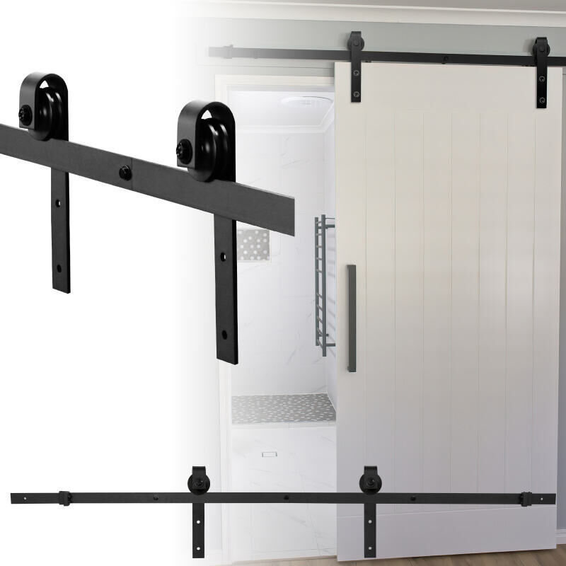 foto del prodotto swanew kit de porte coulissante syst me coulissante ferrure pour syst me pour portes coulissantes avec rail de roulement ensemble comple 152cm