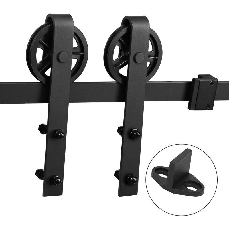 foto del prodotto swanew kit de porte coulissante syst me coulissante ferrure pour syst me pour portes coulissantes avec rail de roulement ensemble complet 200 cm