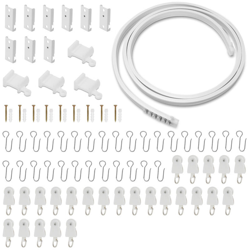 foto del prodotto swanew kit di binari per tende da soffitto pieghevoli 3m, per la casa, la camera da letto, la finestra, il bagno e l ufficio, binari per tende