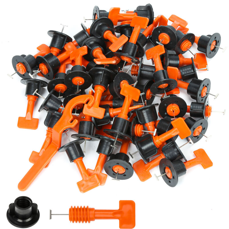 foto del prodotto swanew kit di livellamento per piastrelle 220 pezzi distanziatori per piastrelle riutilizzabili sistema di livellamento delle piastrelle