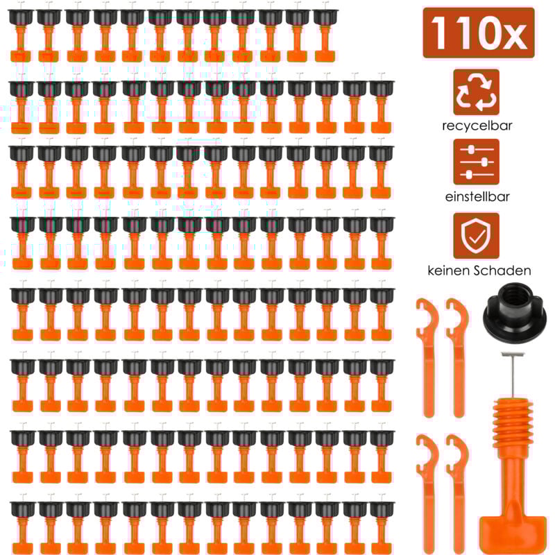 foto del prodotto swanew kit di livellamento per piastrelle. sistema di livellamento per piastrelle. 110 pz livellatori per piastrelle. livellatore per piastrelle