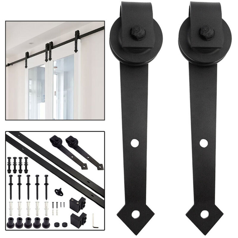foto del prodotto swanew kit per porte scorrevoli sistema di montaggio per porte scorrevoli con binario set completo 200cm