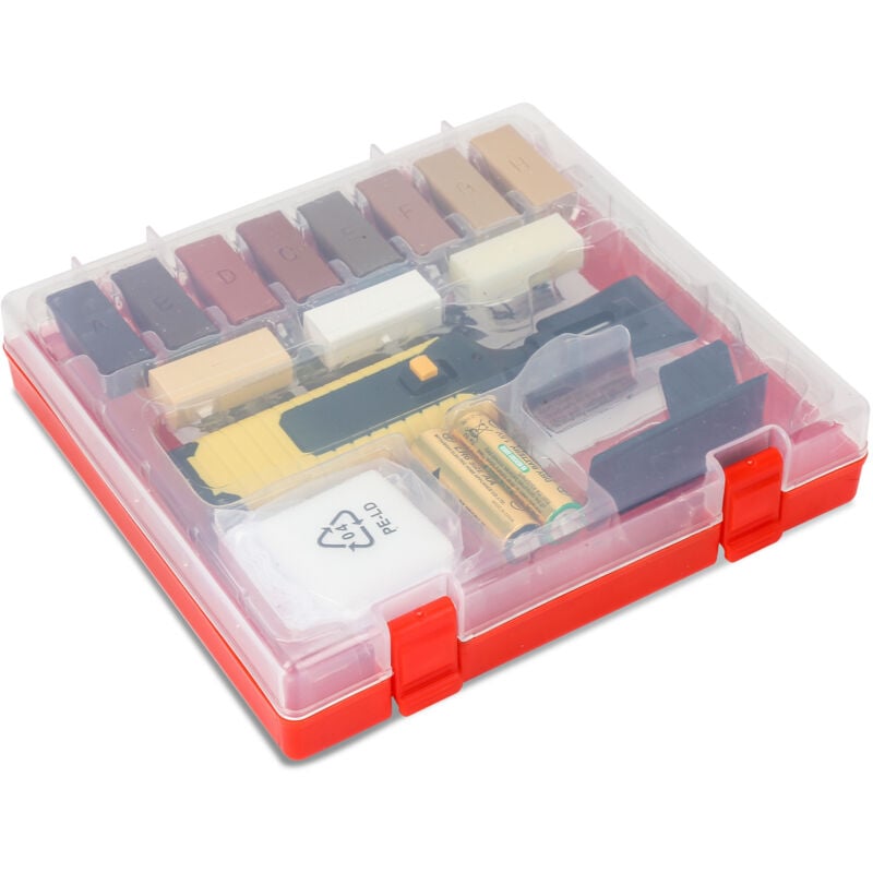 foto del prodotto swanew kit riparazione parquet e laminato set 11x bastoncini cera div. colori per rifinitura graffi pavimenti in legno masselli laminati e mobili