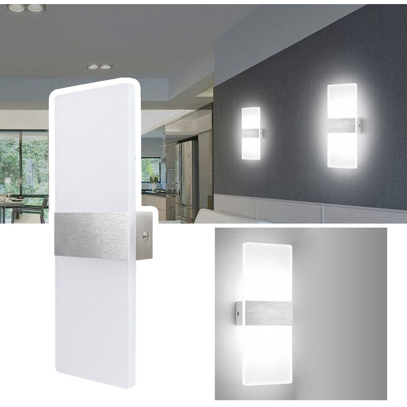 foto del prodotto swanew lampada da parete a led da 12 w lampada da corridoio per interni lampada da parete per esterni lampada da scala bianca