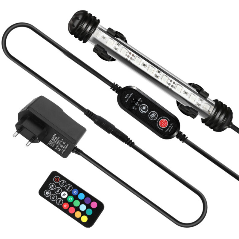 foto del prodotto swanew lampada led per acquario lampada a cambio colore con telecomando colorato ip67 rgb 28 5 cm