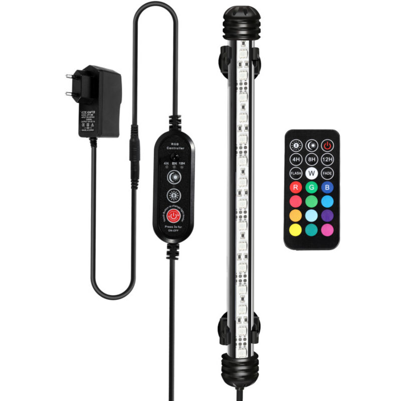 foto del prodotto swanew lampada led per acquario lampada a cambio colore con telecomando colorato ip67 rgb 38 5 cm