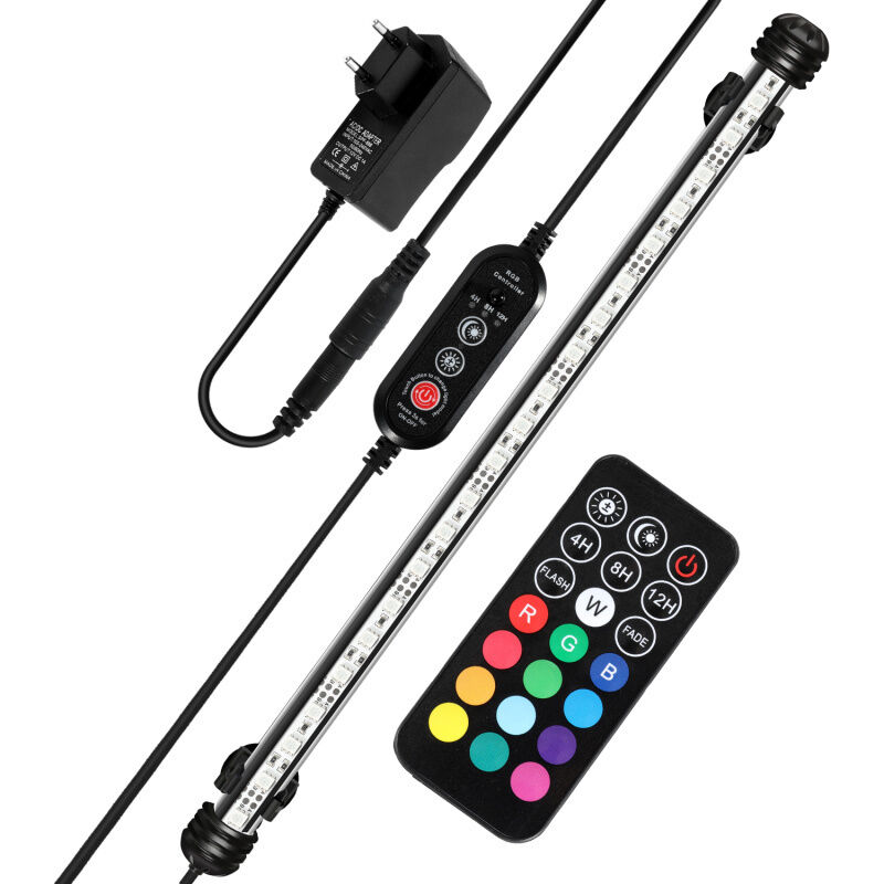 foto del prodotto swanew lampada led per acquario - lampada a cambio colore con telecomando colorato - ip67 rgb - 63 cm