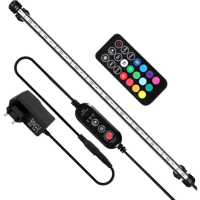 foto del prodotto swanew lampada led per acquario lampada a cambio colore con telecomando colorato ip67 rgb 73 cm