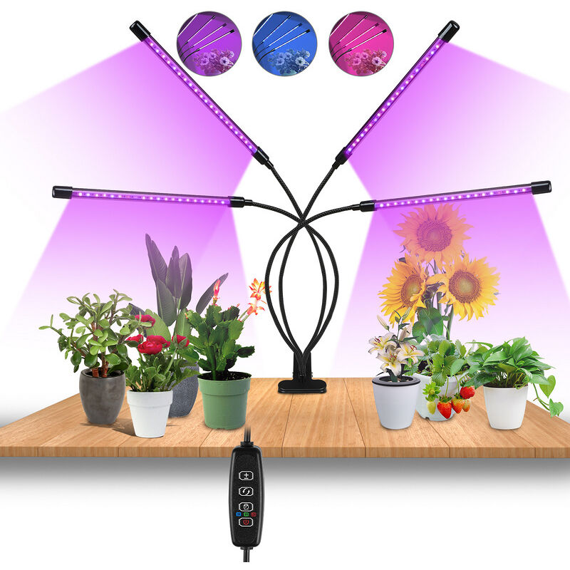foto del prodotto swanew lampada per piante 40w luce di coltivazione a spettro completo. luce per piante regolabile in altezza con timer 3 9 12h. 10 luminosit . 3