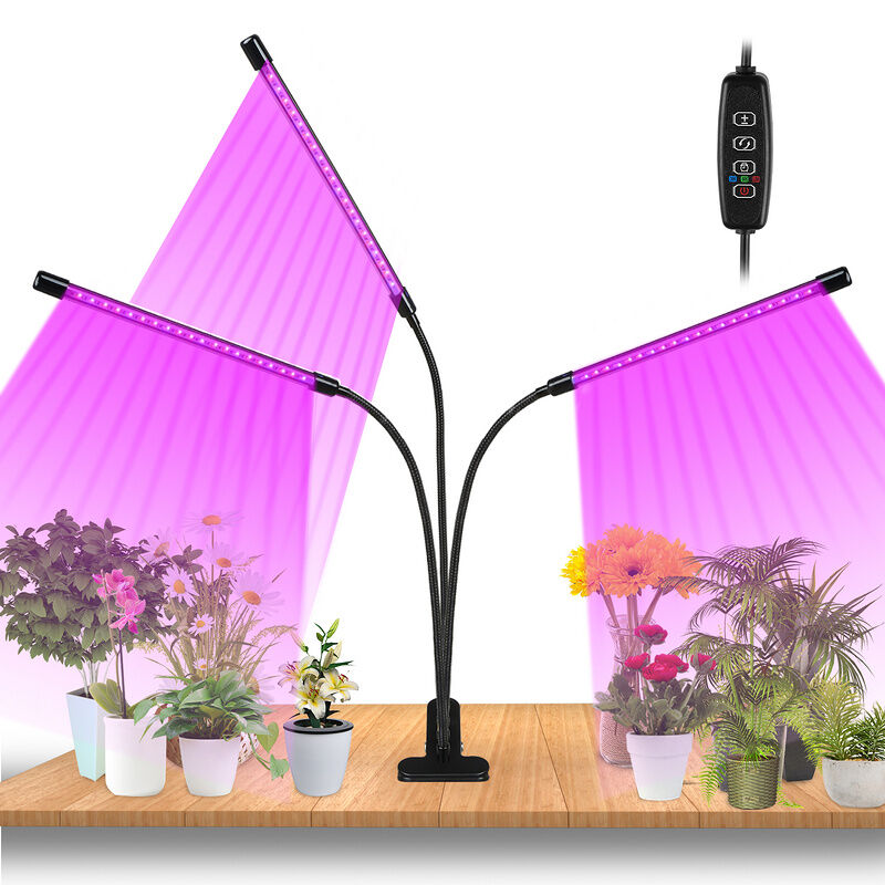 foto del prodotto swanew lampada per piante orticole a led a spettro completo 10 livelli di luminosit dimmerabili 3 teste
