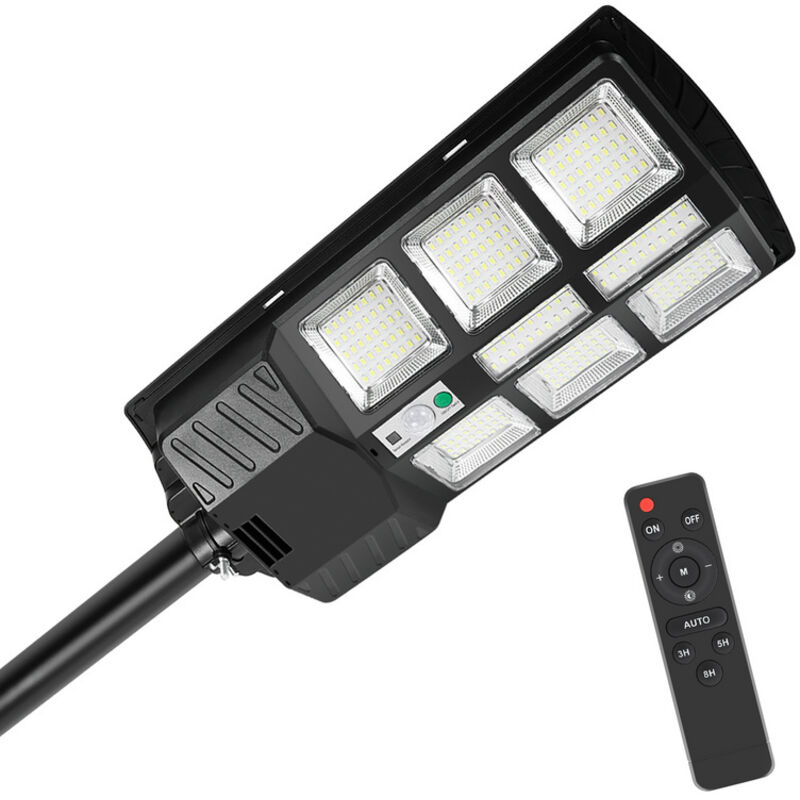 foto del prodotto swanew lampione solare a led con sensore di movimento lampione bianco proiettore da 300w