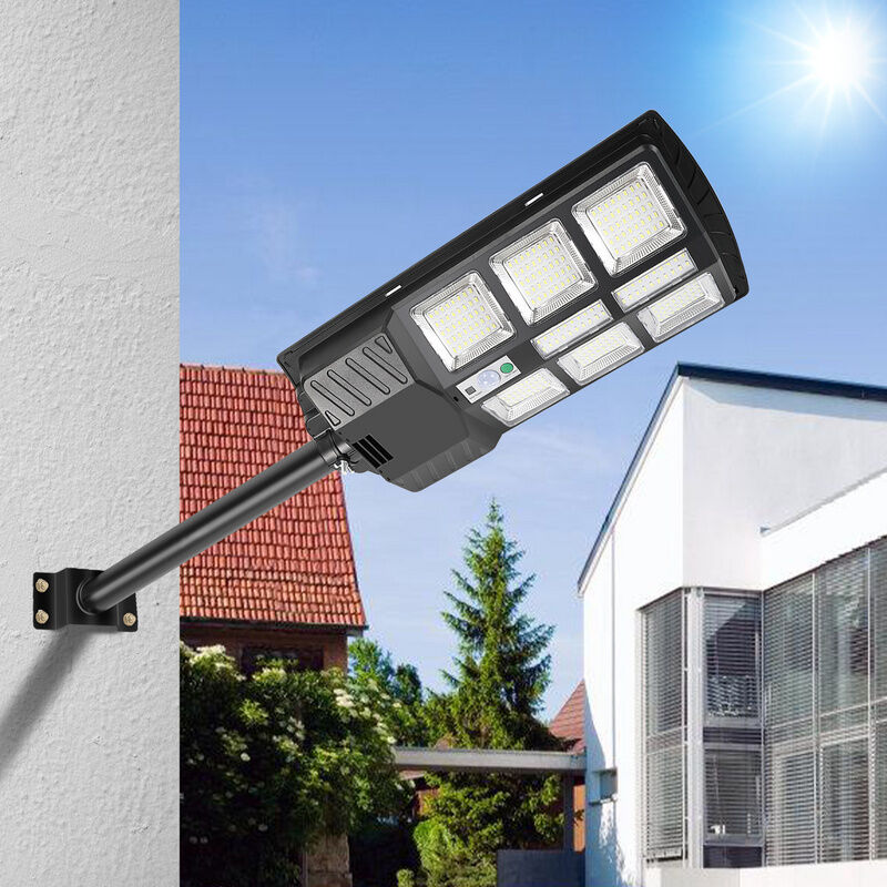 foto del prodotto swanew lampione stradale a luce solare a led 400w lampada da parete per esterni a led con sensore di movimento ip65 energy lamp