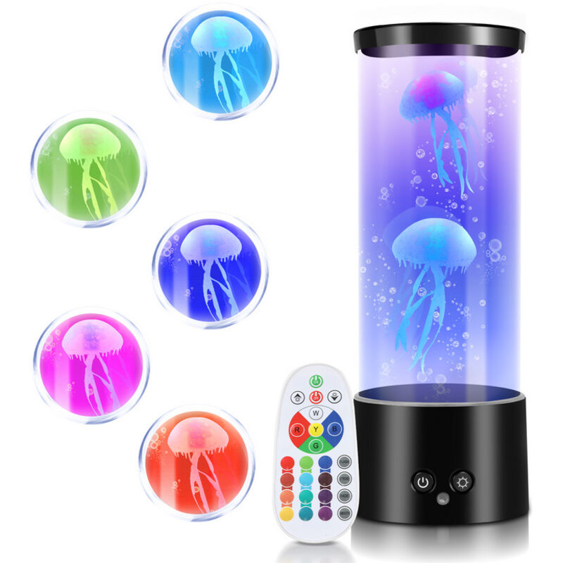 foto del prodotto swanew led medusa rgb cascata lampada atmosfera ambiente lava regalo creativo per lei lampada d acqua per il riposo e il relax regalo perfetto