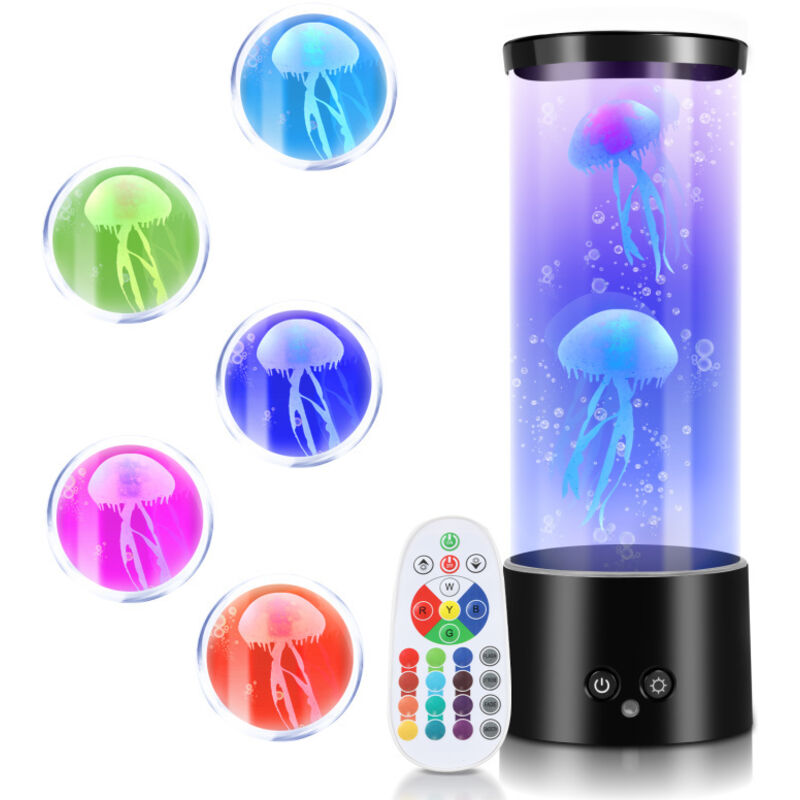 foto del prodotto swanew led medusa rgb cascata lampada atmosfera ambiente lava regalo creativo per lei lampada d acqua per il riposo e il relax regalo perfetto