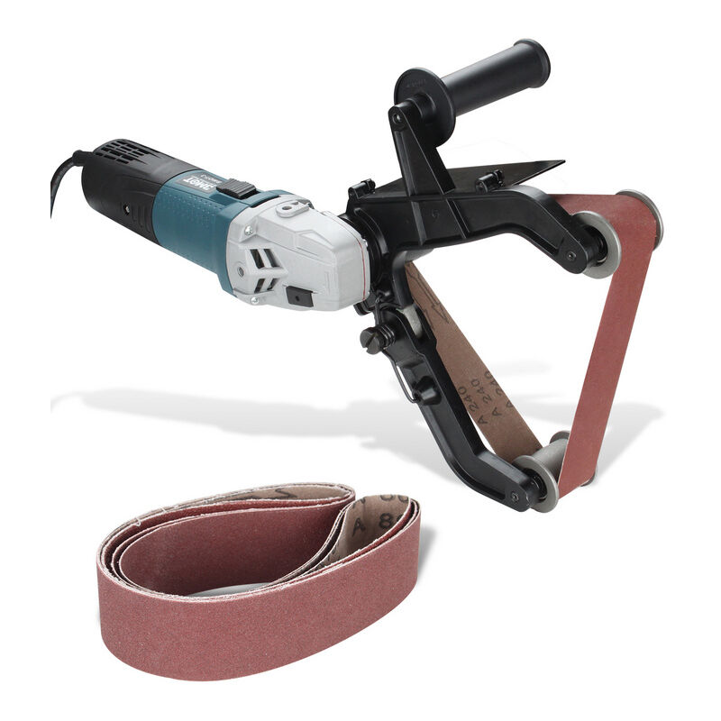 foto del prodotto swanew levigatrice a nastro per tubi lima a nastro da 760 mm set di nastri abrasivi levigatrice a nastro da 1300w