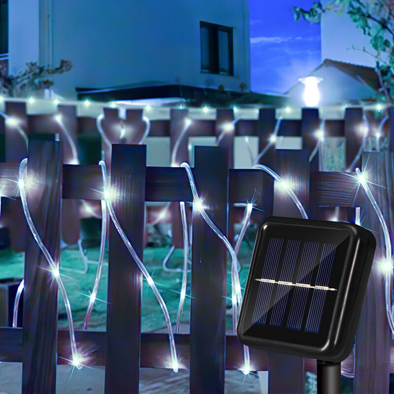 foto del prodotto swanew luce di stringa solare. all aperto per il giardino. la terrazza. il matrimonio e la festa di natale. 12m 100 led. bianco freddo