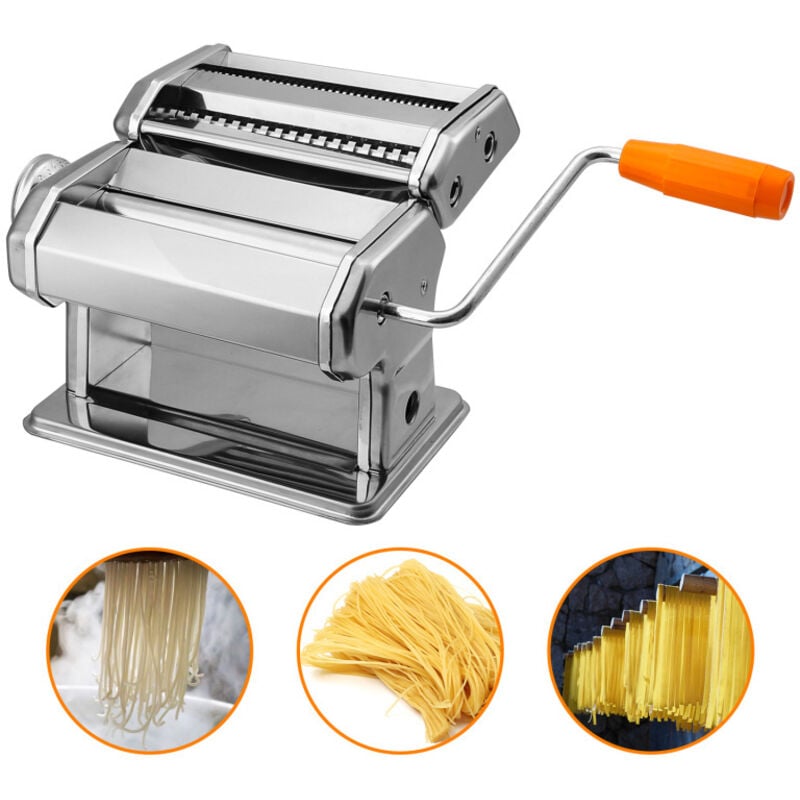 foto del prodotto swanew macchina per la pasta macchina pasta manuale in acciaio inossidabile macchina per pasta fresca per spaghetti e fettuccini fatti