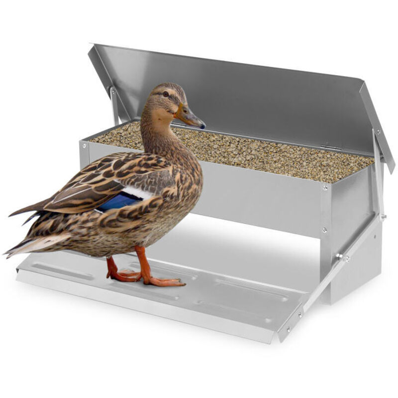 foto del prodotto swanew mangiatoia automatica per polli 5kg acciaio zincato con pedale antispreco