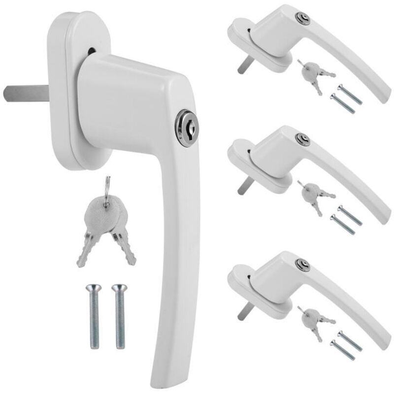 foto del prodotto swanew maniglia per finestra con serratura maniglia per finestra di sicurezza in alluminio bianco 4x con pomello autochiudente
