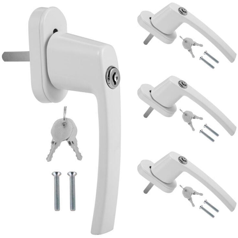 foto del prodotto swanew maniglia per finestra maniglia per finestra in lega di alluminio compatibile con le comuni finestre e porte balcone bianca 4x