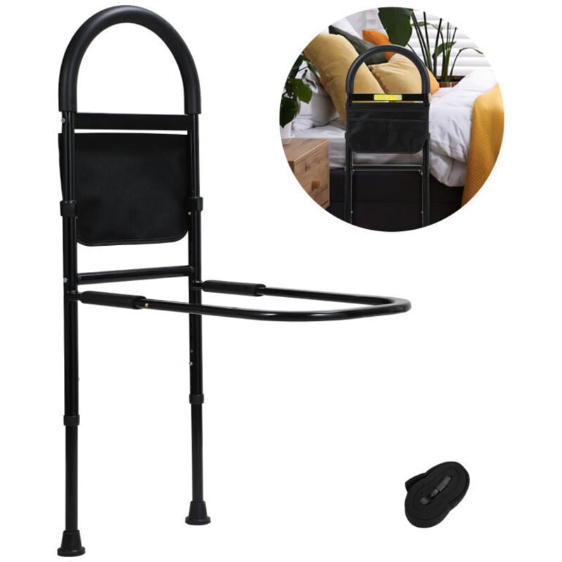 foto del prodotto swanew maniglioni di sostegno per il letto ausili per anziani 80-104cm regolabile in altezza con sacca di contenimento maniglia antiscivolo per il
