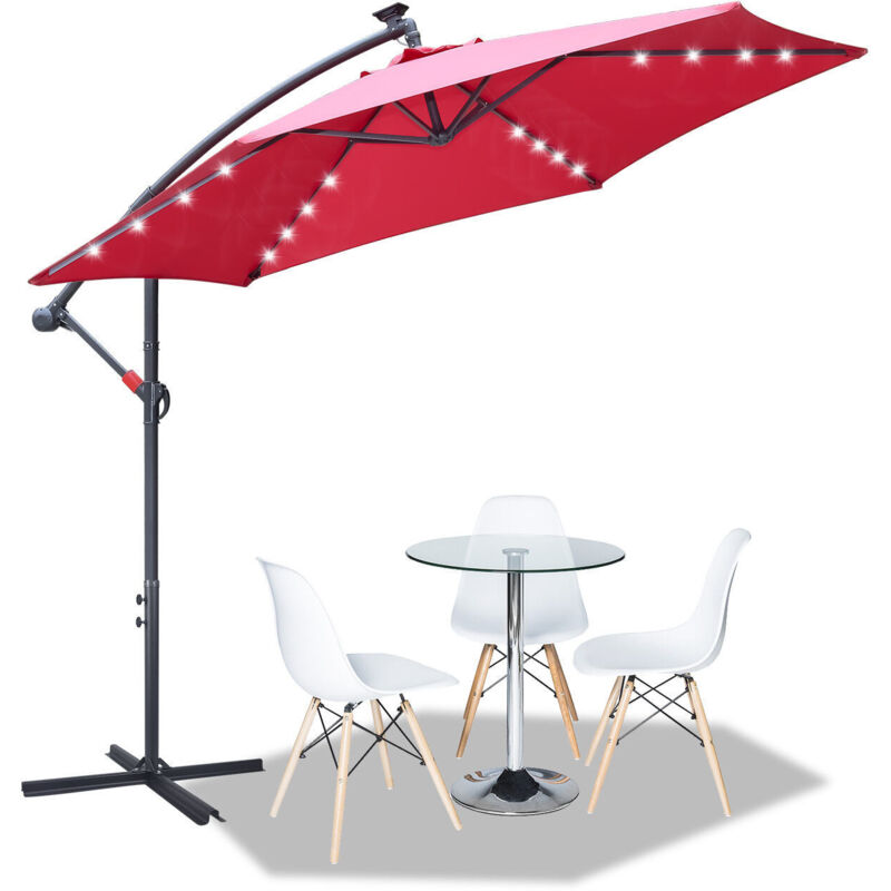 foto del prodotto swanew ombrelloni con led parasole in ombrellone da giardino girevole a 360 ombrelloni a semaforo con manovella ombrellone da balcone uv30 350