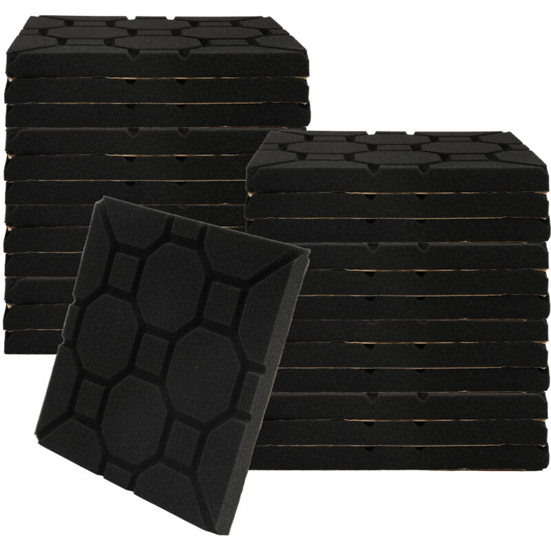 foto del prodotto swanew pannelli fonoassorbenti in schiuma acustica, set di 24, 30x30x2. 5cm, pannelli fonoassorbenti quadrati per pareti, pannelli acustici,