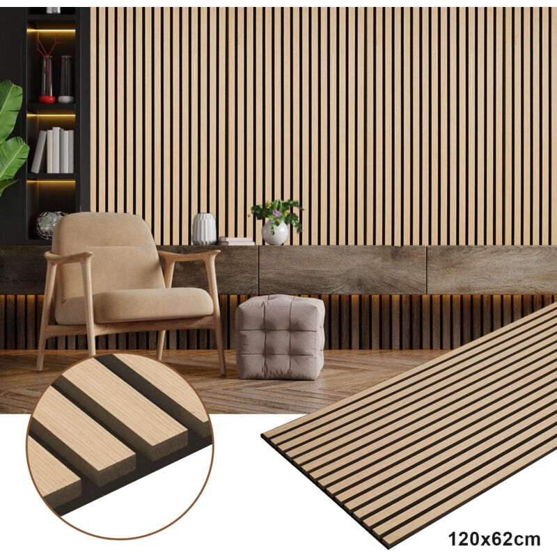 foto del prodotto swanew pannello acustico a parete pannelli moderni a parete in legno impiallacciato e feltro pannelli a parete in mdf 2x 120x60x2,1cm in legno di